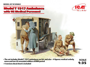 ICM 35662 Model T 1917 Ambulance with US Medical Personnel 1/35