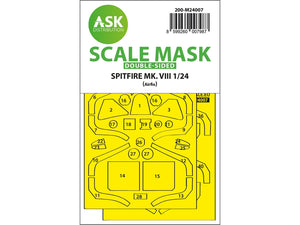 Art Scale Kit M24007 Spitfire Mk.VIII Double-Sided Express Fit Masks for Airfix 1/24
