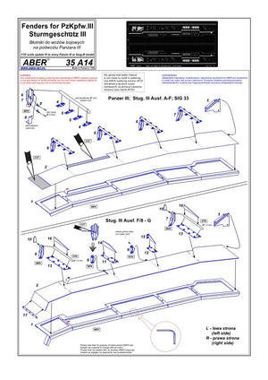 Aber 35A014 Ailes pour PzKpfw III (1/35) – image 4