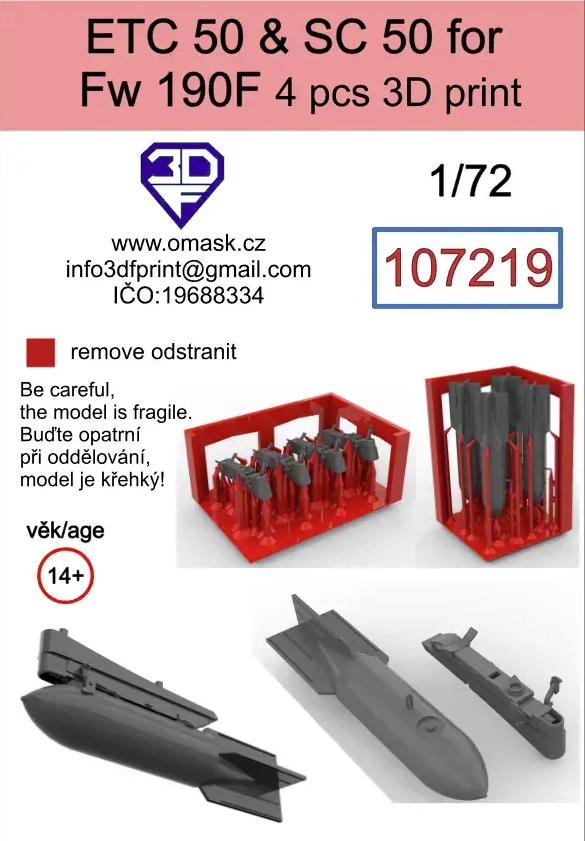 Omask 107219 ETC50 + SC50 for Fw190F (4 pcs) 1/72 – zdjęcie 2