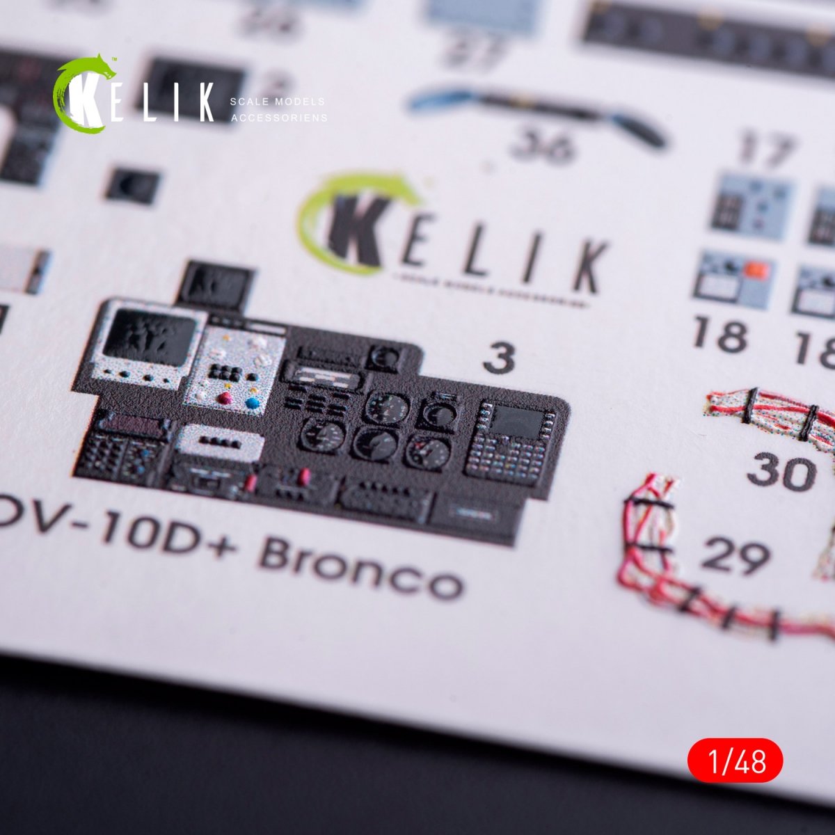 KELIK K48011 OV-10D+ BRONCO INTERIOR 3D DECALS FOR ICM KIT 1/48 – immagine 4