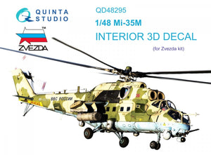 Quinta Studio QD48295 Mi-35M 3D-Printed &amp;amp; coloured Interior on decal paper (Zvezda) 1/48