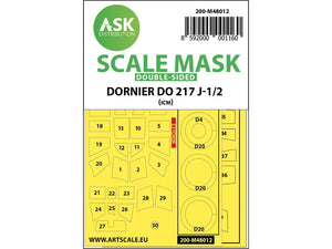 Art Scale Kit M48012 Dornier Do 217J-1/2 Double-Sided Painting Mask for ICM 1/48