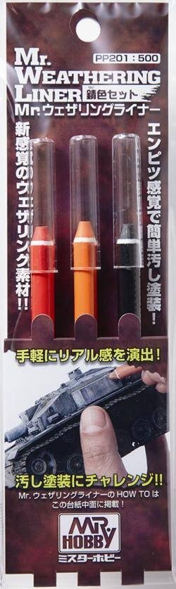 Gunze Sangyo PP-201 Mr.Weathering Liner, ensemble couleur rouille 