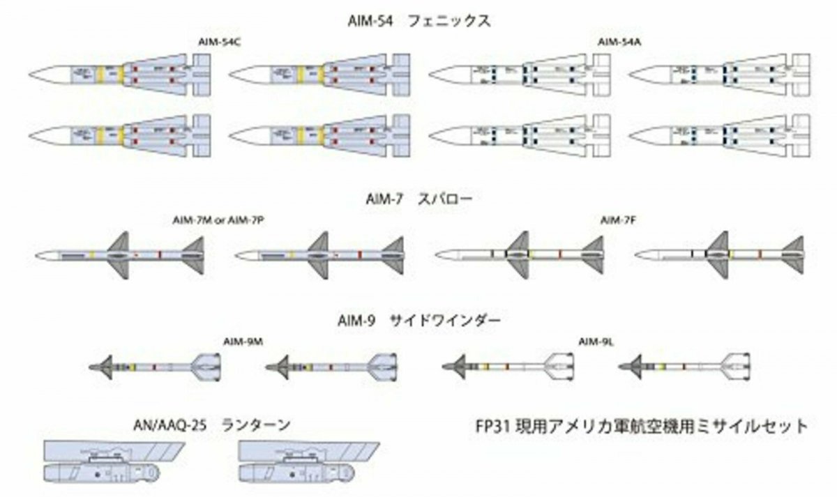 Fine Molds FP31 U.S. Air-to-Air Missile Set 1/72 – immagine 4
