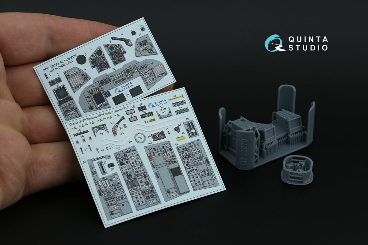 Quinta Studio QDS+32232 Tornado ECR Italian 3D-Printed &amp;amp; coloured Interior on decal paper (Italeri) (Small version) (with 3D-printed resin parts) 1/32 – imagen 3