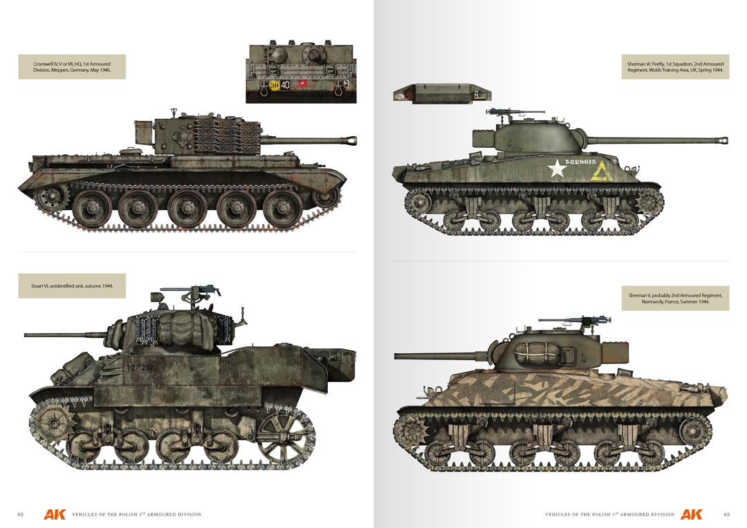 AK Interactive AK130010 VEHICLES OF THE POLISH 1ST ARMOURED DIVISION – CAMOUFLAGE PROFILE GUIDE - English – immagine 7
