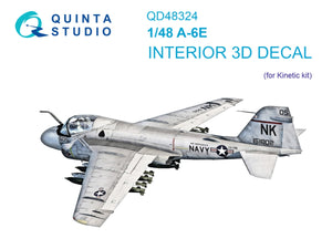 Quinta Studio QD48324 A-6E Intérieur coloré imprimé en 3D sur papier décalcomanie (Kinetic) 1/48