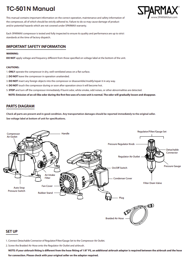 Sparmax TC501N Mini Air Compressor With 2m Hose – imagen 4