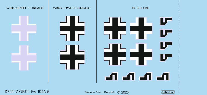 Eduard D72017 Fw 190A-5 national insignia EDUARD 1/72