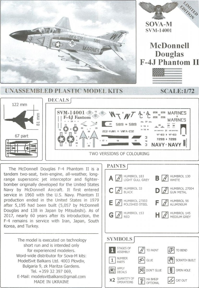 Sova 14001 F4J Phantom II 1/144 – immagine 2