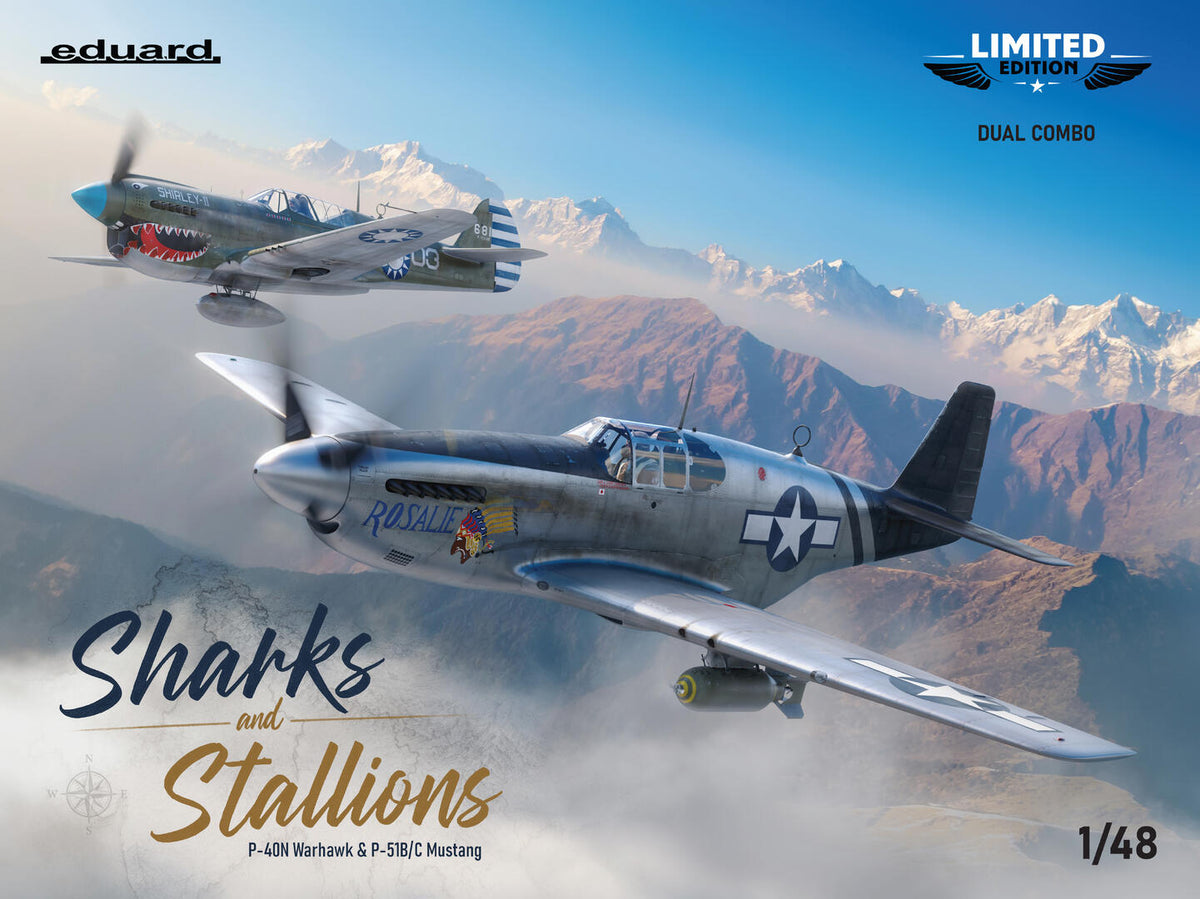 Eduard 11200 Sharks and Stallions DUAL COMBO P-40 N and P-51 B/C 1/48 – immagine 2