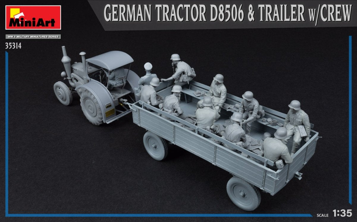 MiniArt 35314 GERMAN TRACTOR D8506 &amp;amp; TRAILER w/CREW 1/35 – imagen 6