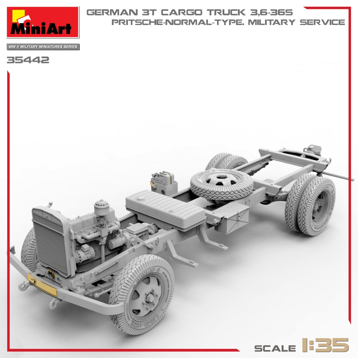Miniart 35442 GERMAN 3T CARGO TRUCK 3,6-36S. PRITSCHE-NORMAL-TYPE. MILITARY SERVICE 1/35 – Bild 7