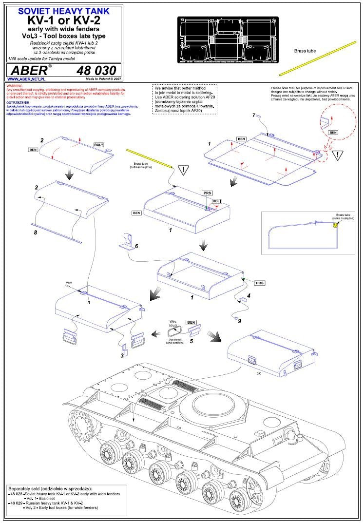 Aber 48030 Czołg KW 1 lub KW 2 wczesne- część 2- zasobniki na narzędzia późne Tamiya 1/48 – imagen 5