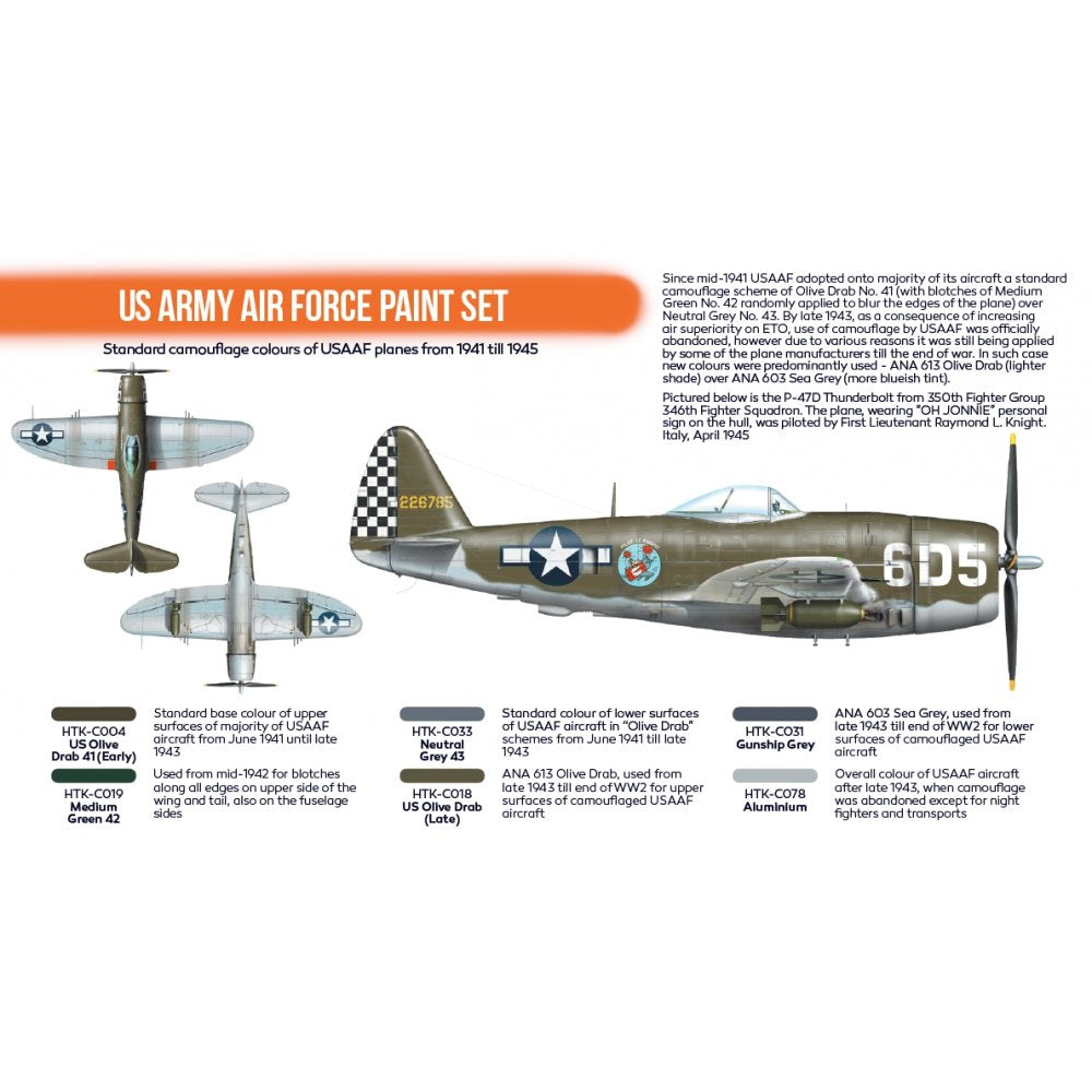 Hataka HTK-CS04.2 US Army Air Force paint set (6x17ml) – immagine 2