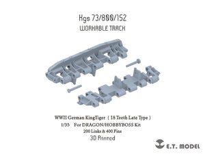 ET Model P35-069 WWII German KingTiger Single Workable Track (18 Teeth Late Type) ( 3D Printed ) 1/35
