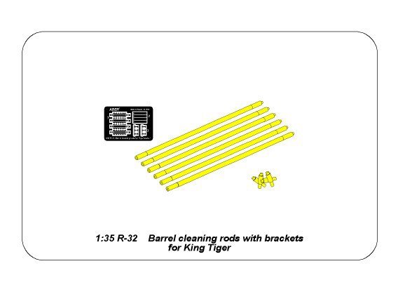 Tiges de nettoyage de canon Aber R-32 pour King Tiger (1/35) – image 4