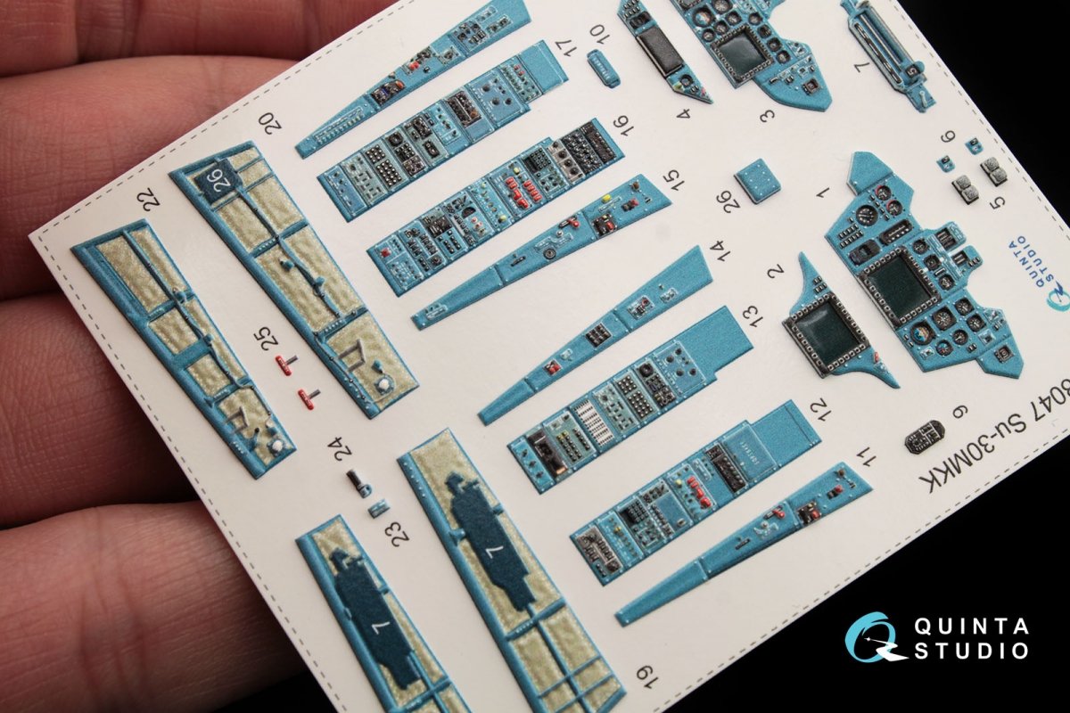 Quinta Studio QD48047 Su-30MKK 3D-Printed &amp;amp; coloured Interior on decal paper (for HobbyBoss kit) 1/48 – immagine 5