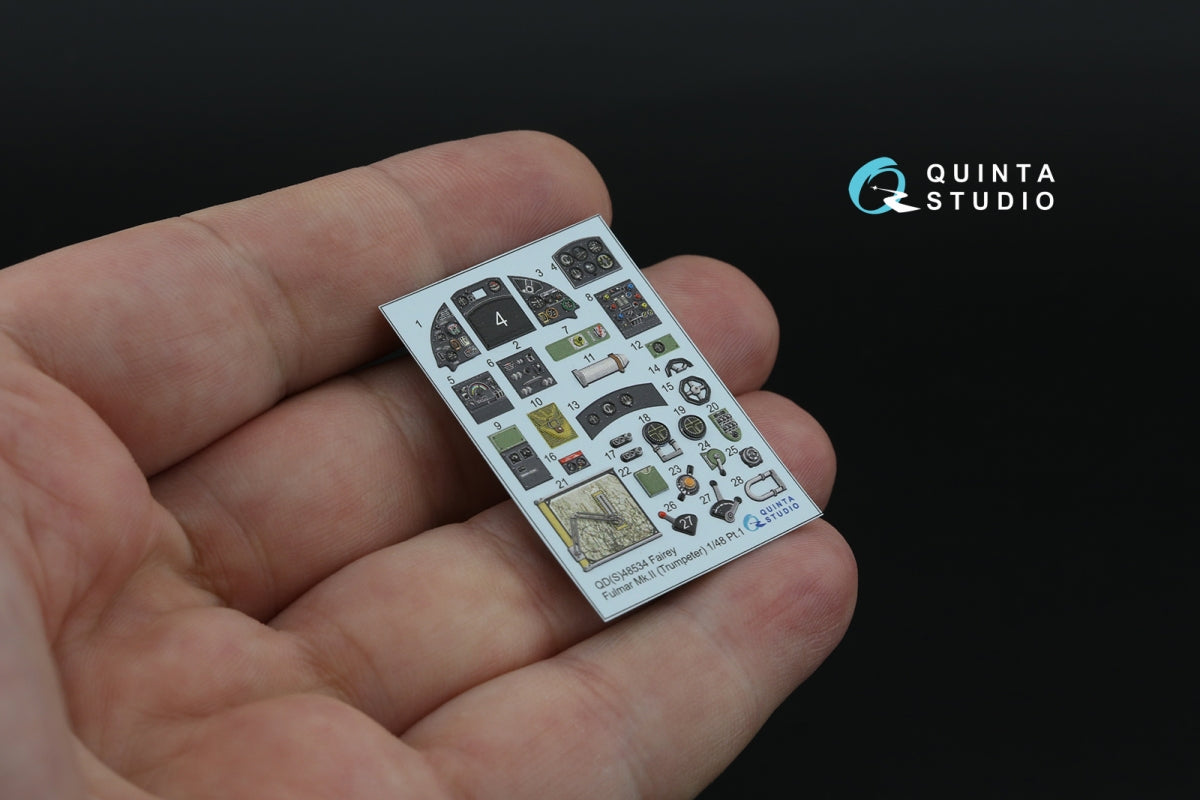 Quinta Studio QD48534 Fairey Fulmar Mk.II 3D-Printed &amp;amp; colored Interior on decal paper (Trumpeter) 1/48 – image 6