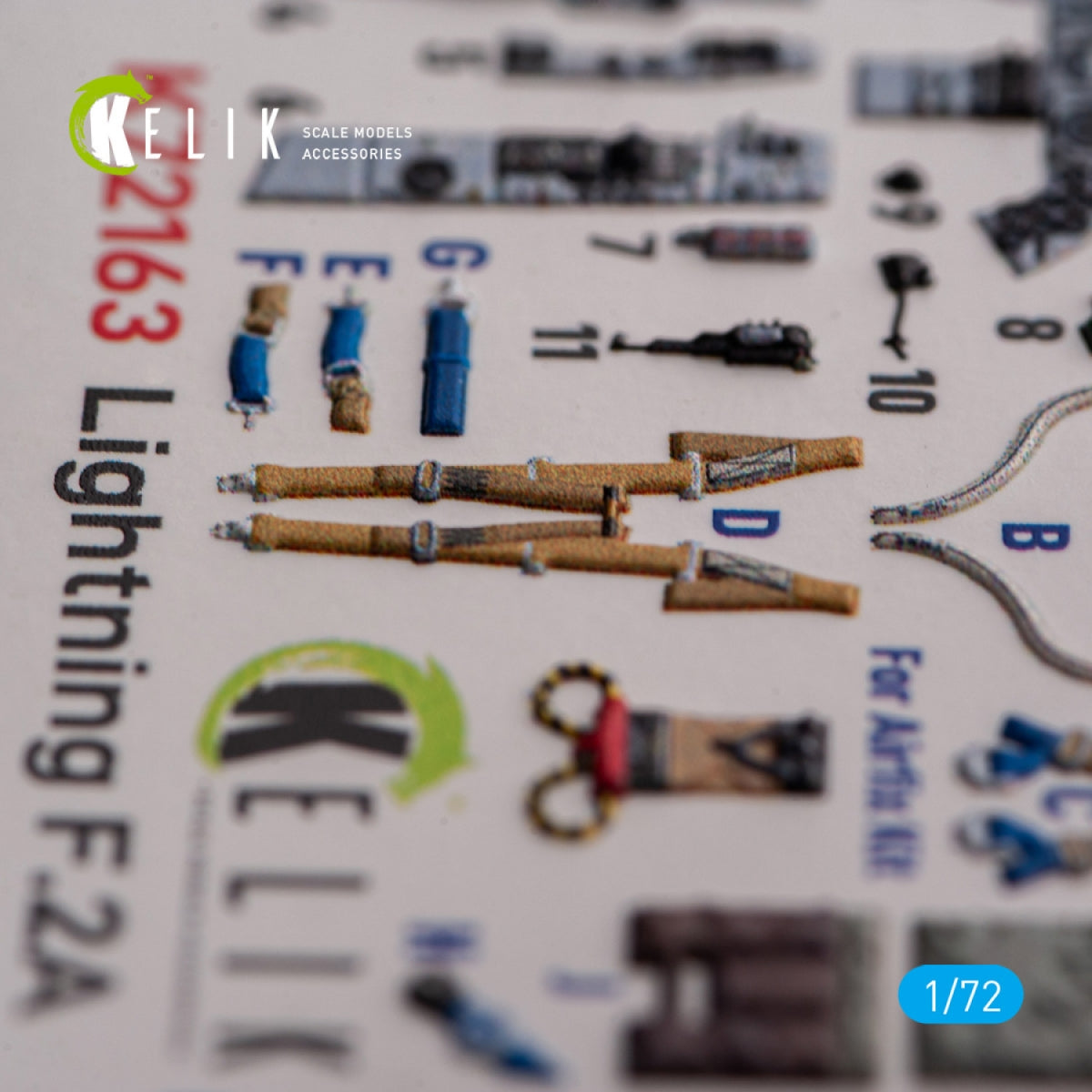 Kelik K72163 F.2A Lighting - interior 3D decals for Airfix kit 1/72