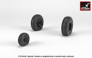 Armory Models AW72335 AH-64 Apache wheels w/ weighted tires, smooth hubs 1/72 – imagen 2