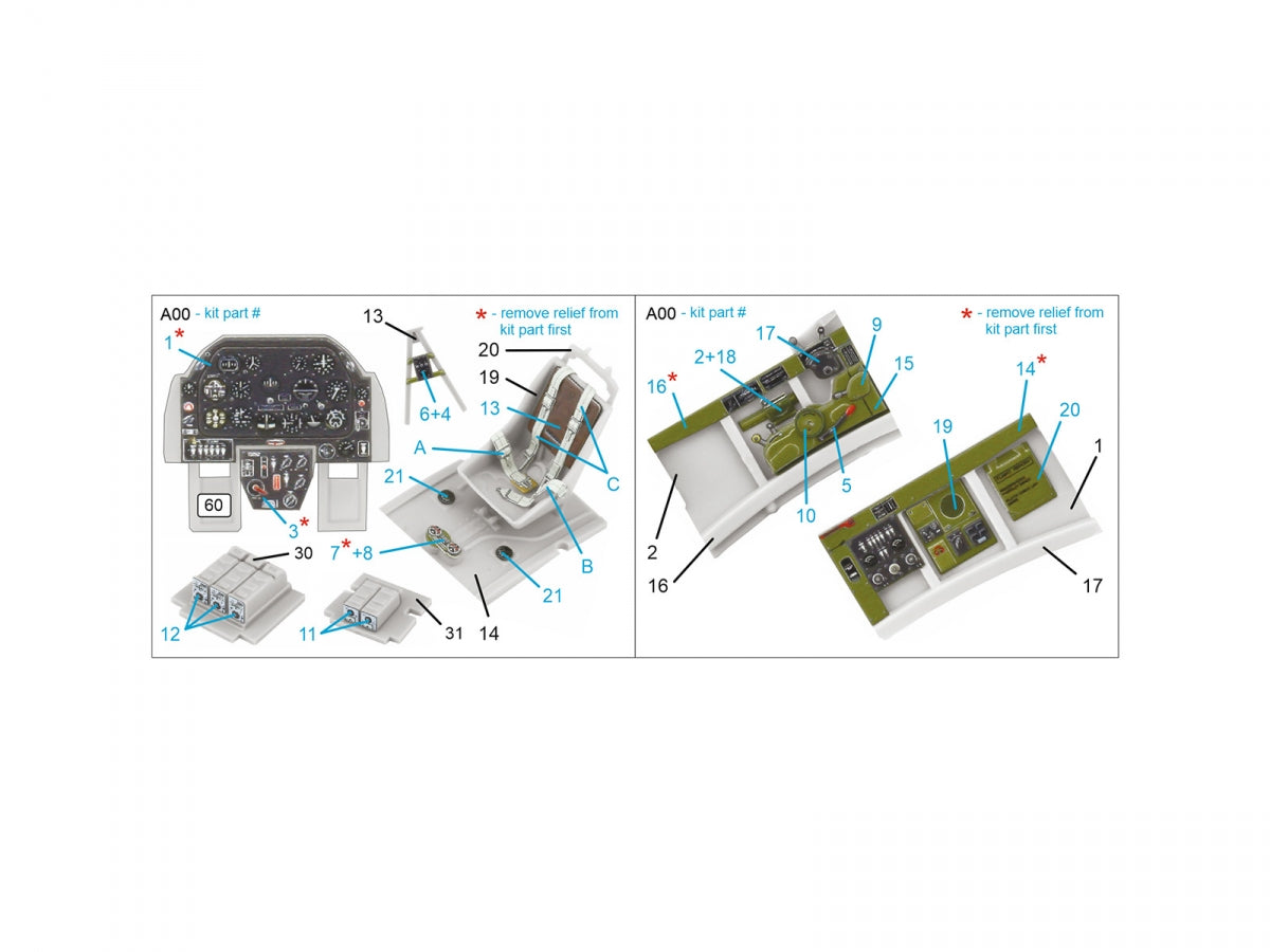 Quinta Studio QD48472 A-36 3D-Printed coloured Interior on decal paper (Accurate Miniatures/Italeri) 1/48 – immagine 2
