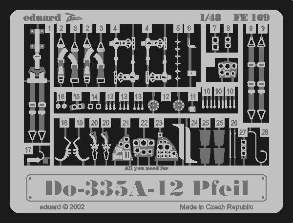Eduard FE169 pour 335A-12 Pfeil 1/48 Tamiya
