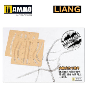 Liang 0011 Tire Tracks Effects Airbrush Stencils B – imagen 3