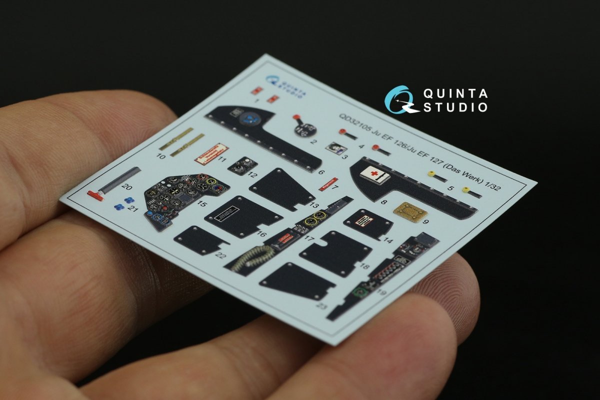 Quinta Studio QD32105 Ju EF 126/EF 127 3D-Printed &amp;amp; coloured Interior on decal paper (Das Werk) 1/32 – immagine 10