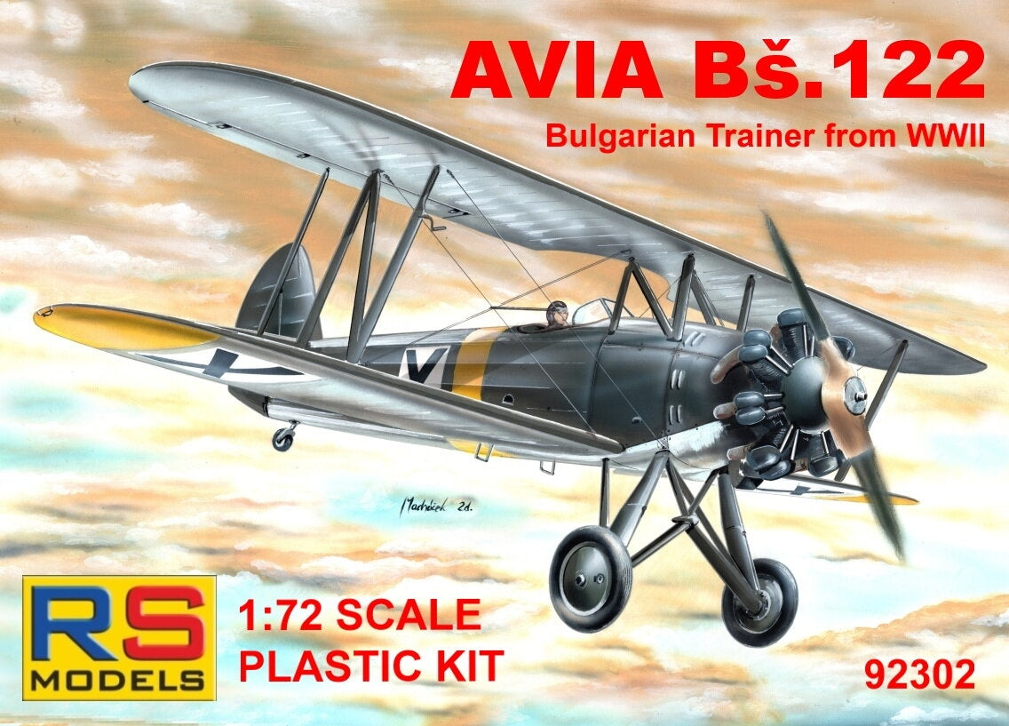 RS Models 92302 Avia Bs.122 Avion d'entraînement bulgare de la Seconde Guerre mondiale, échelle 1/72
