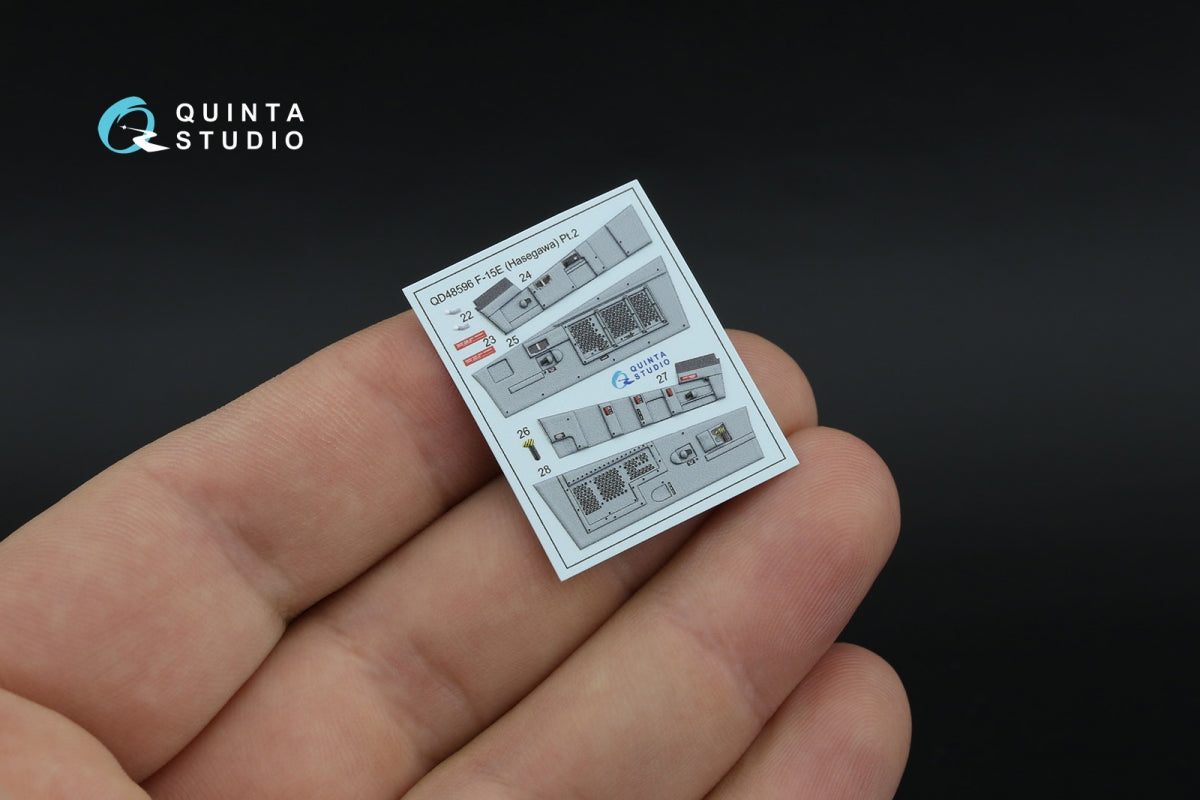 Quinta Studio QD48596 F-15E 3D-Printed &amp;amp; coloured Interior on decal paper (Hasegawa) 1/48 – immagine 2