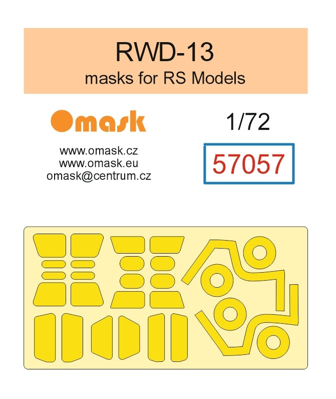 Omask 57057 RWD-13 mask (for RS Models) yellow masking tape 1/72