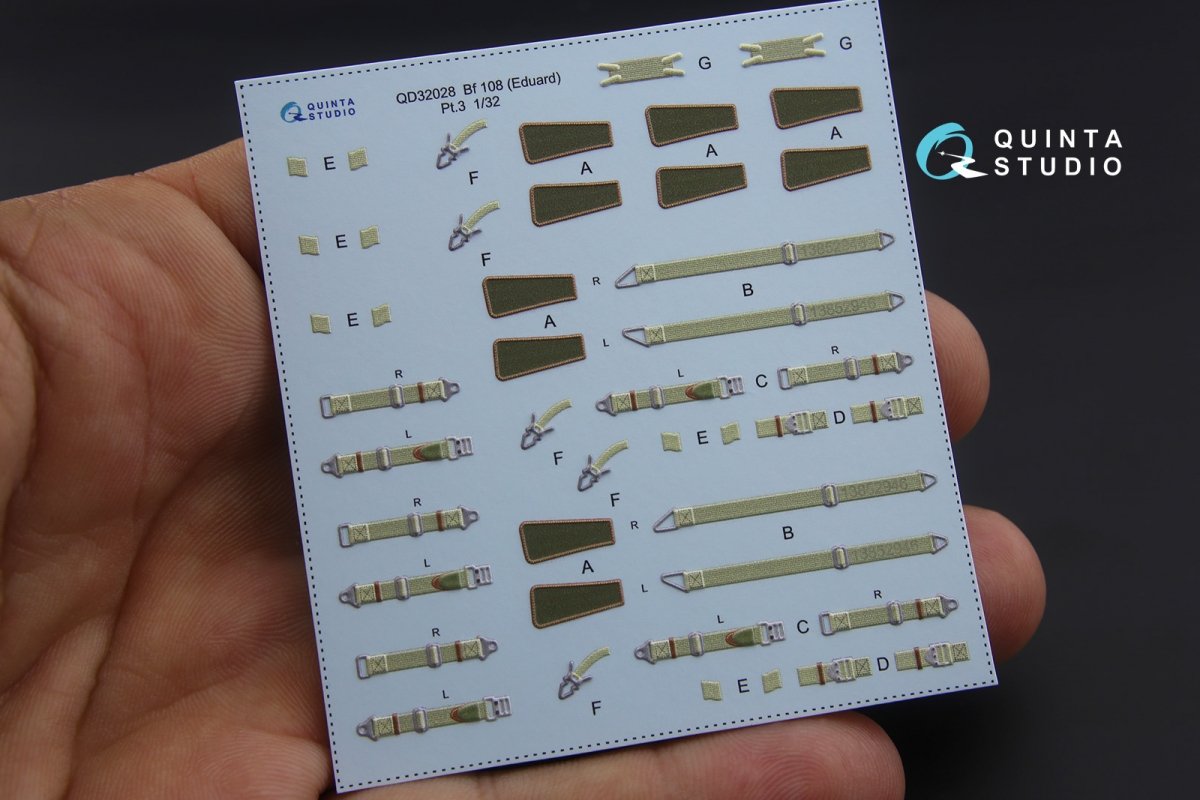 Quinta Studio QD32028 Bf 108 3D-Printed &amp;amp; colored Interior on decal paper (for Eduard kit) 1/32 – image 3