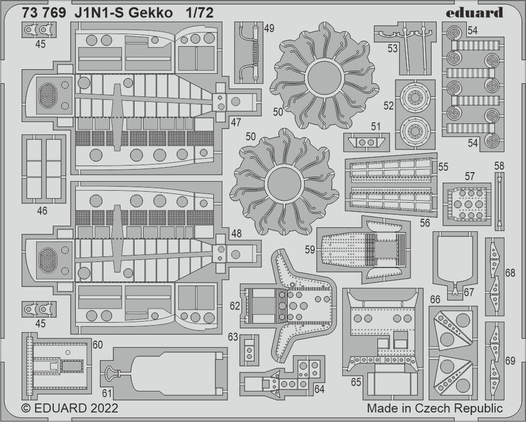 Eduard 73769 J1N1-S Gekko FUJIMI / HOBBY 2000 1/72 – immagine 2
