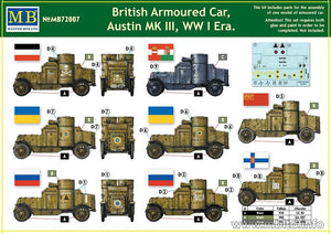 MASTER BOX 72007 British Armoured Car Austin MK III WW I Era 1/72 – immagine 2