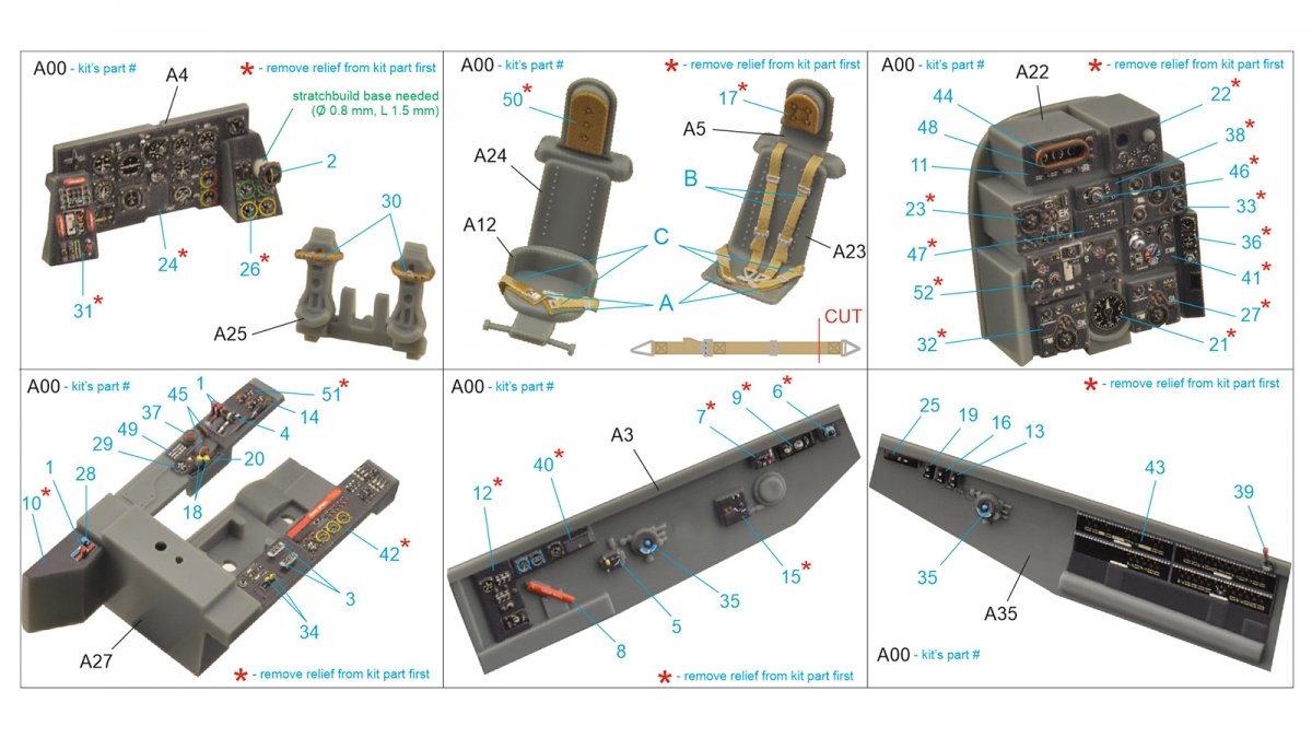 Quinta Studio QD48229 He 219 3D-Printed &amp;amp; coloured Interior on decal paper (Tamiya) 1/48 – immagine 13