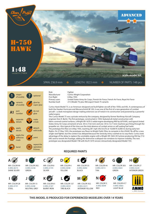 Hélice transparente ! Kit avancé CP4804 H-75N Hawk 1/48 – image 28