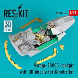 RESKIT RSU48-0142 MIRAGE 2000C COCKPIT WITH 3D DECALS FOR KINETIC KIT 1/48 – immagine 2