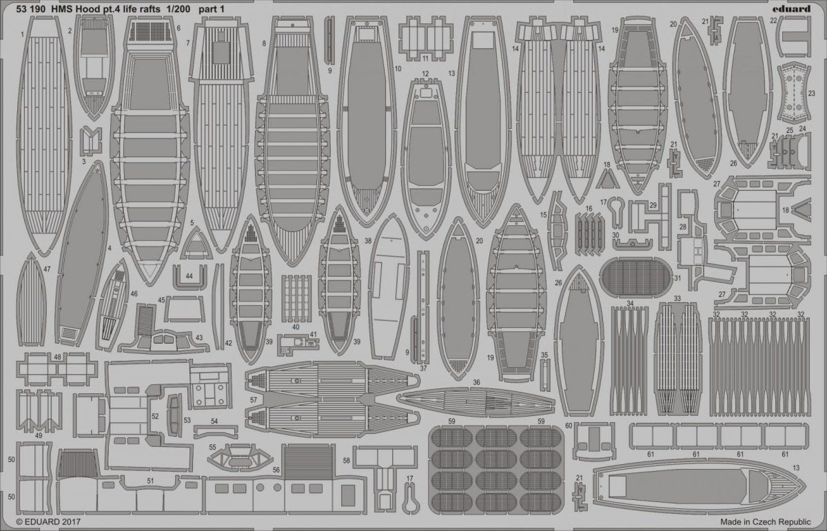 Eduard 53190 HMS Hood pt. 4 life rafts TRUMPETER 1/200 – Bild 2