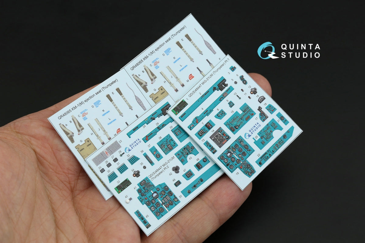 Quinta Studio QD48447 MiG-21UM 3D-Printed coloured Interior on decal paper (Trumpeter) 1/48 – imagen 2