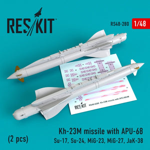 RESKIT RS48-0280 MISSILES KH-23M AVEC APU-68 (2 PIÈCES) 1/48