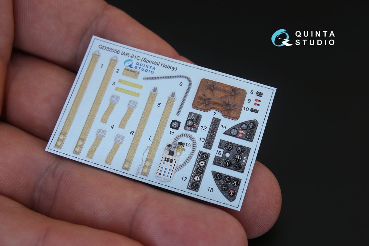 Quinta Studio QD32056 IAR - 81C 3D-Printed &amp;amp; coloured Interior on decal paper (for Special Hobby kit) 1/32 – immagine 2