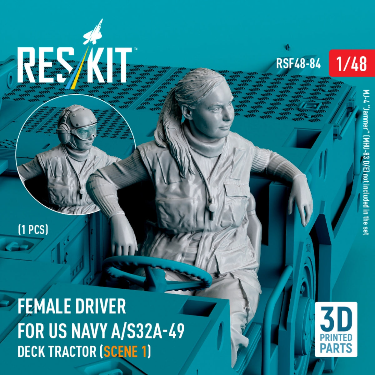 RESKIT RSF48-0084 Conductrice pour tracteur de pont A/S32A-49 de l&amp;#39;US Navy (scène 1) (1 pièce) (Impression 3D) 1/48 – image 2