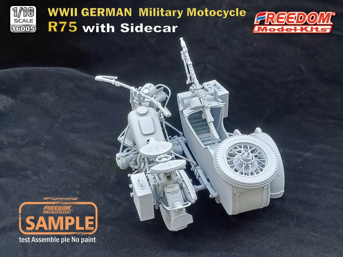 Freedom 16005 R75 with Sidecar WWII German Motorcycle 1/16 – immagine 8