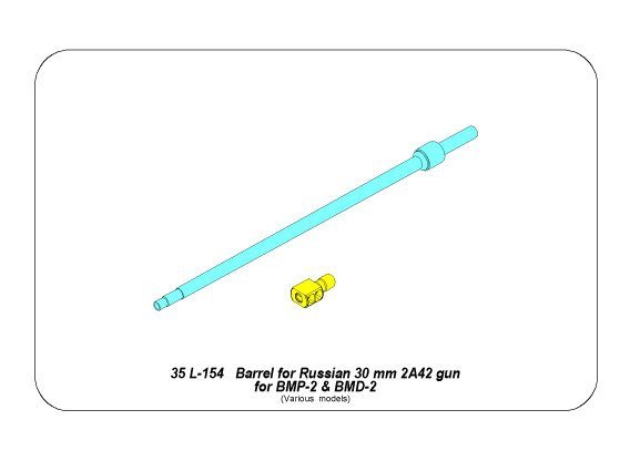 Aber 35L-154 Barrel for Russian 30mm 2A42 gun for BMP-2 and BMD-2 1/35 – immagine 11