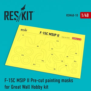 RESKIT RSM48-0010 F-15 MSIP II Masques de peinture prédécoupés pour kit Great Wall Hobby (L4817) au 1/48