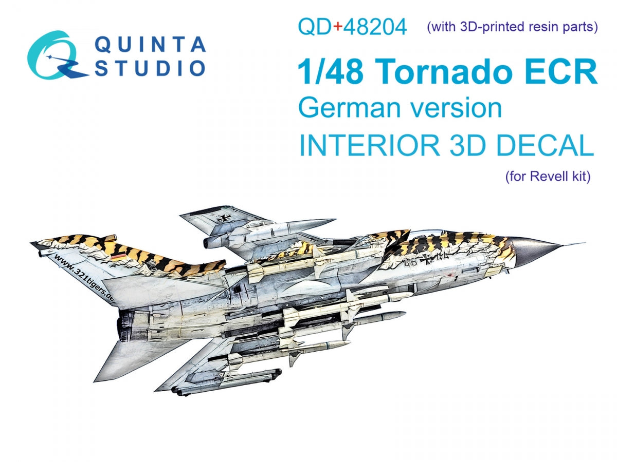 Quinta Studio QD+48204 Tornado ECR German 3D-Printed &amp; colored Interior on decal paper (Revell) (with 3D-printed resin parts) 1/48