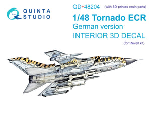 Quinta Studio QD+48204 Tornado ECR German 3D-Printed &amp;amp; coloured Interior on decal paper (Revell) (with 3D-printed resin parts) 1/48