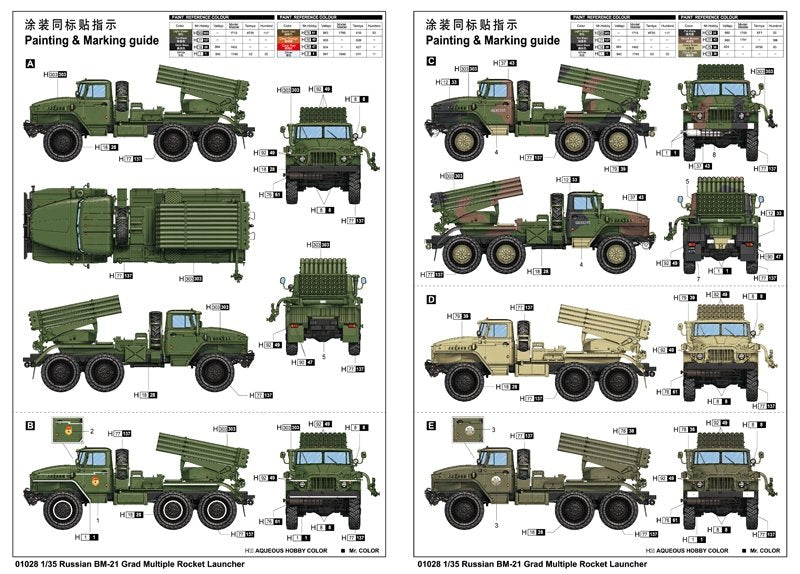 Trumpeter 01028 Russian BM-21 Grad Multiple Rocket Launcher 1/35 – immagine 3